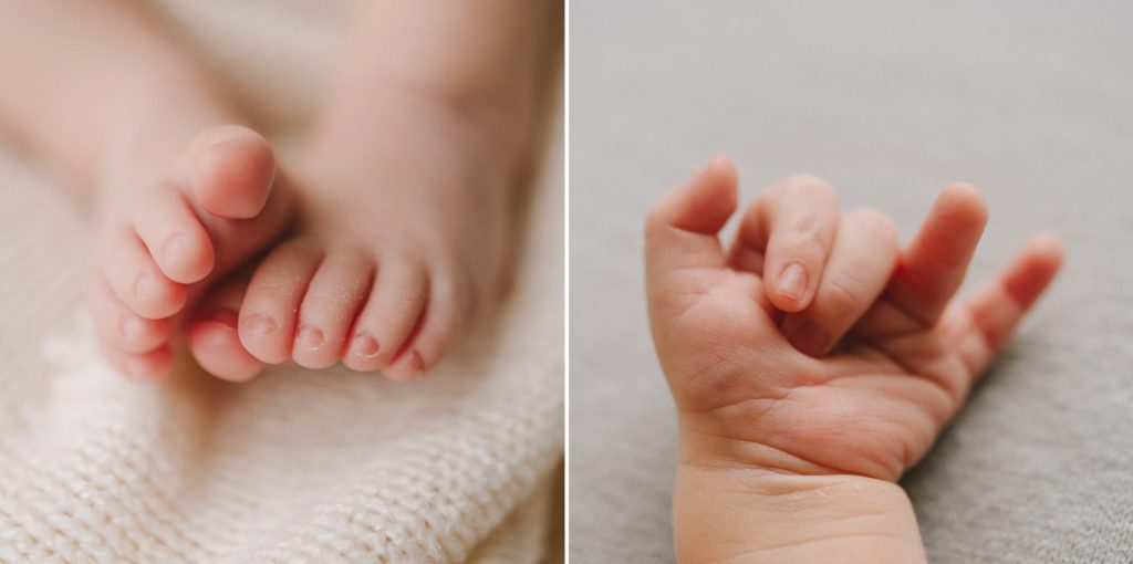 newborn toes and hand