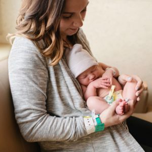 mom with new baby at hospital