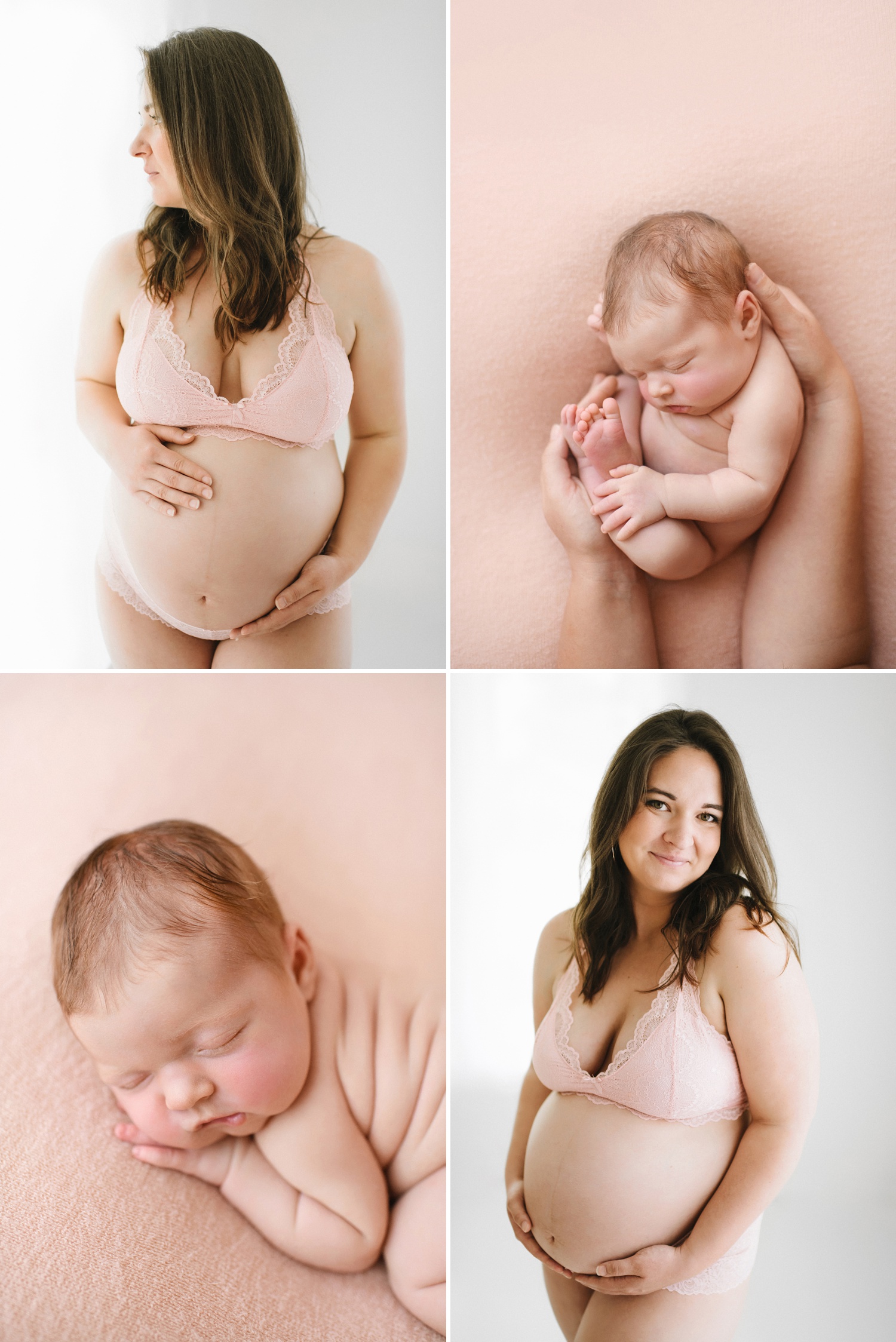 Newborn and maternity photos taken at Arcadian Photography's studio in Salem, Oregon.
