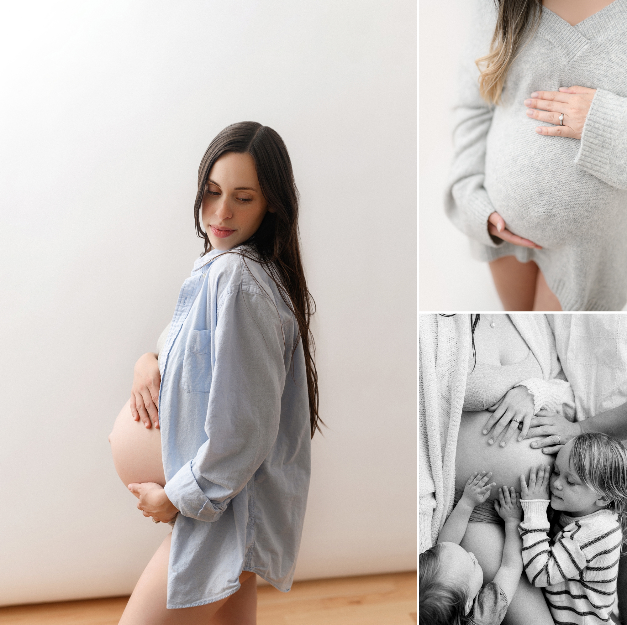 what to wear for maternity photos - oversized layers