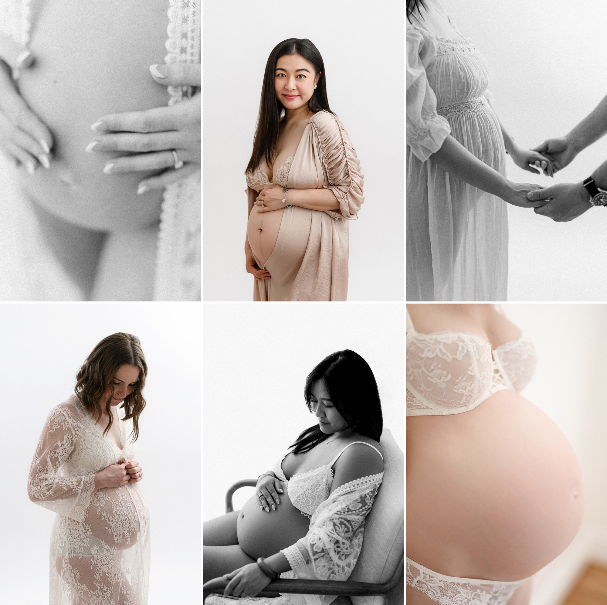 what to wear for maternity photos - robes and lingerie