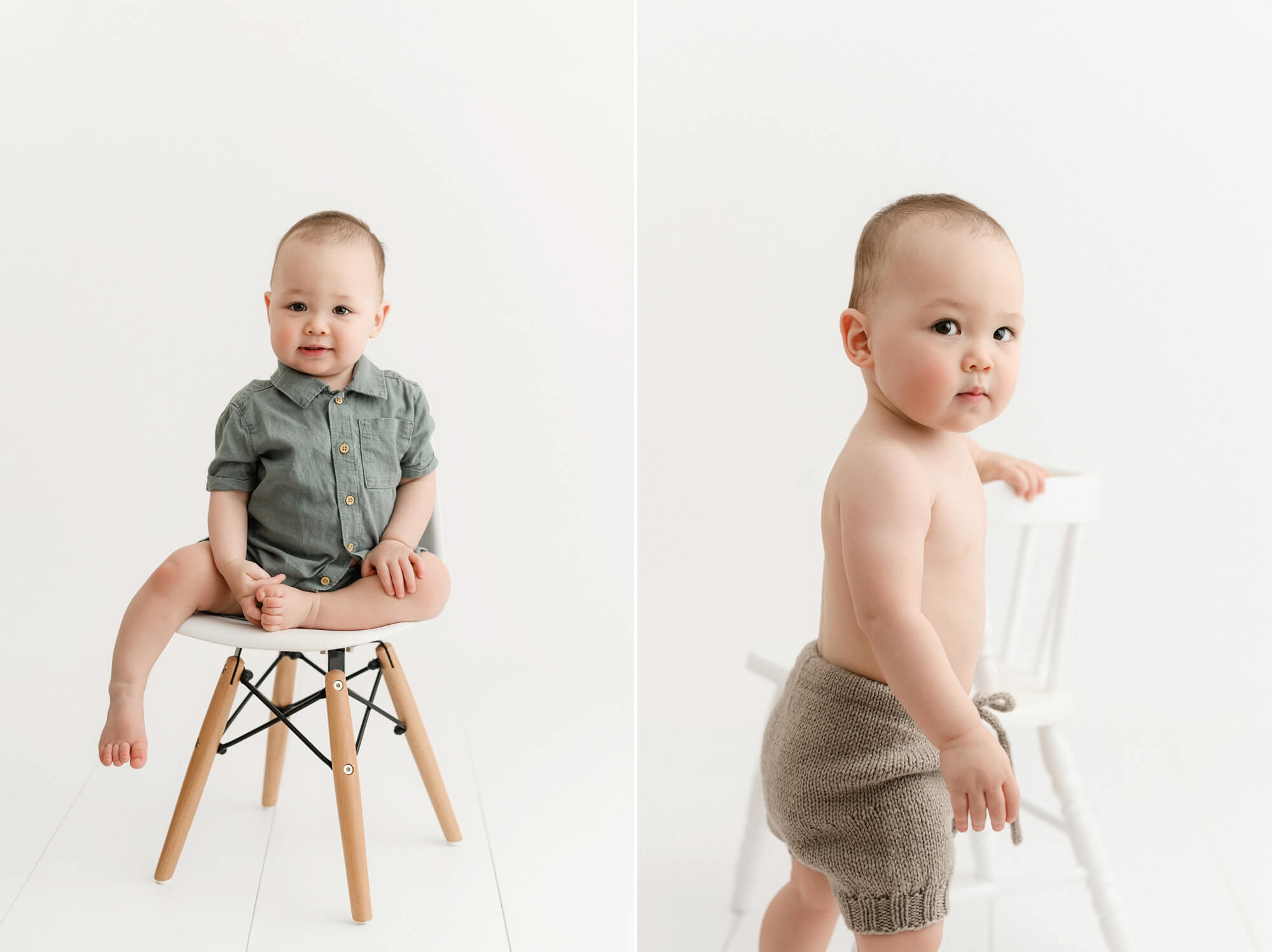 1-year baby photos in Salem, Oregon studio.