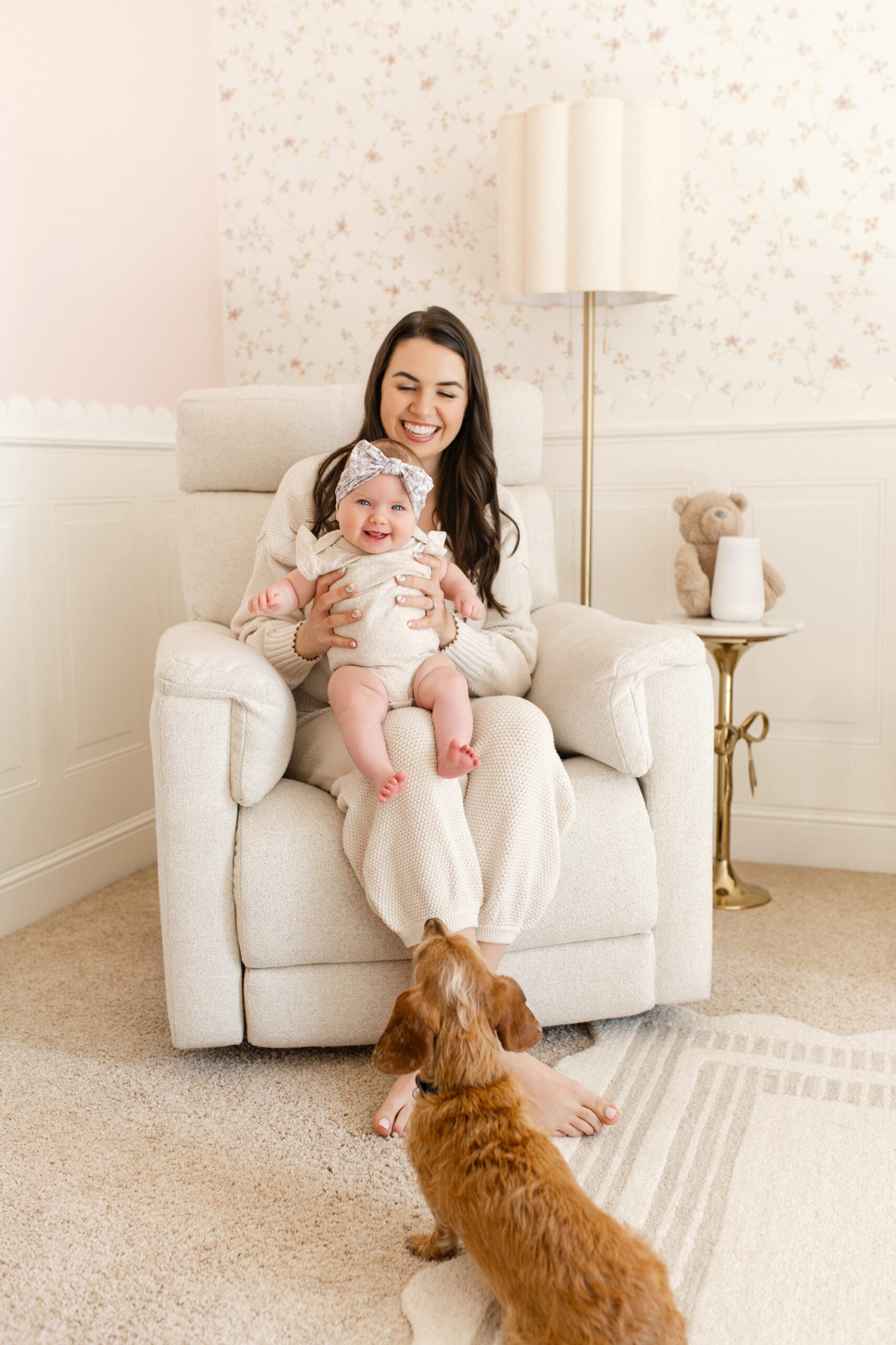 lifestyle baby session featuring baby nursery